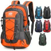 Resim Yürüyüş Çantası ile Trekking Kutup Bağlantısı, Ayarlanabilir Omuz Askılı Dayanıklı Naylon Seyahat ve Dağcılık Çantası, Çoklu Bölmeler ve File Yan Cebi - Siyah, Yürüyüş Aksesuarları 