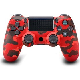 Resim Gajeena Ps4 Kablosuz Bluetooth Oyun Kolu - 6 Eksenli Jiroskop, Işık Şeridi Ve 3.5mm Ses Girişi, Ergonomik Tasarım - Kamufla Kırmızı 