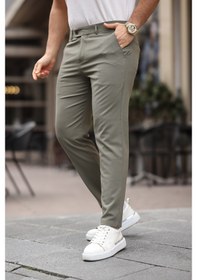 Resim Mero Life Erkek Haki Italyan Kesim Slim Fit Kaliteli Esnek Likralı Bilek Boy Kumaş Pantolon Haki 