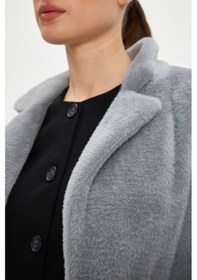 Resim Serpil Exclusive Kadın Oversize Kürk Kaban - Yumuşak Dokulu, Şık Ve Modern Tasarım - Günlük Ve Özel Kullanım İçin İdeal Gri 
