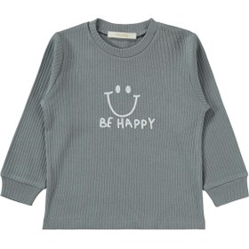 Resim Minidamla Gülen Yüz Baskılı 1-6 Yaş Pijama Takımı - Gri - Antrasit / 5-6 Yaş 