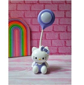 Resim Hediye Vakti Sanrio Hello Kitty Tasarımlı Şarzlı Çocuk Odası Masa Lambası 