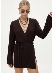Resim Ritnice Kadın Briana Ultra Soft Kahverengi Kimono 