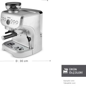 Resim Karaca Coffee Art Barista Kahve Öğütücülü, Süt Köpürtücülü, 15 Bar Basınçlı Espresso, Latte, Cappuccino, Americano Makinesi 2 Lt 