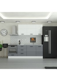 Resim 230 Cm Mutfak Dolabı Mdf Kapak Tezgah Dahil Yrkn230 98 Gri 