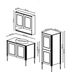 Resim Rovalli Artes Banyo Boy Dolabı 