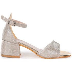 Resim Kiko Kids Elos Günlük Kız Çocuk 4 Cm Topuklu Sandalet Ayakkabı Altın Altın 