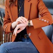 Resim Kadınlar için şık uzun kollu iş ve günlük, sonbahar ve kış, şık düğme detaylı, şık blazer 