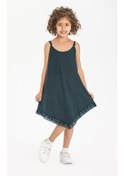 Resim Çağla Şile Bezi Kız Çocuk Elbise Petrol Ptrl 