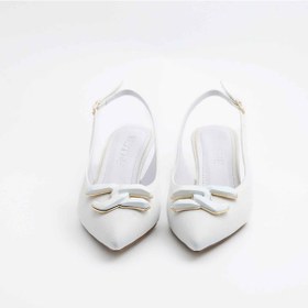 Resim Ruxene Mui Kapalı Sivri Burun 6cm İnce Topuk Toka Detaylı Arkası Açık Stiletto - Topuklu Ayakkabı 001 