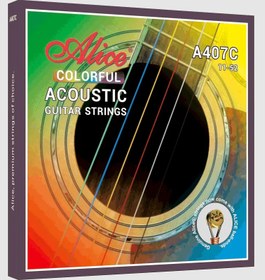 Resim Alice A407C-SL Renkli Akustik Gitar Teli (11-52) | Sahne Şovları İçin Renkli Tasarım Korozyona Dayanıklı Kaplama ve Dikkat Çekici Görünüm 