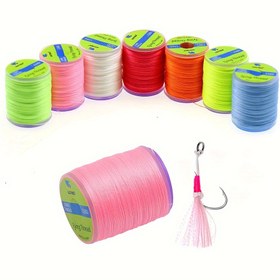 Resim 150D Floresan Lüminesans Bağlama İpliği - Deniz Balıkçılığı DIY Yavaş Jigging saç tokası Yardımcı İplik, Fly Balıkçılığı için Canlı Çok Renkli Tackle Aksesuarları, Balıkçılık Aksesuarları, Yüksek Görünürlük Malzemesi 