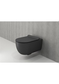 Resim Bocchi V Tondo Rimless Asma Klozet Mat Antrasit 