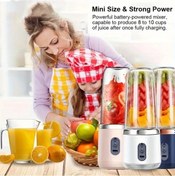 Resim Topnotch Pembe Yükseltilmiş 13.53 Ounce Kablosuz Şarjlı Portatif Smoothie Blender 