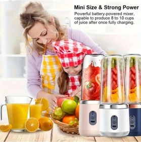 Resim Topnotch Pembe Yükseltilmiş 13.53 Ounce Kablosuz Şarjlı Portatif Smoothie Blender 