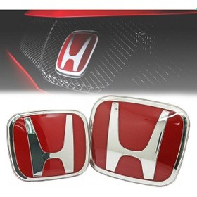 Resim Honda Civic Fb7 2012-2015 Uyumlu Kırmzı Ön-arka H Logo 