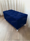 Resim Lüks Sandıklı Kapitoneli Ayakucu Puf Bench 90 Cm Beyaz Ayak Laci 