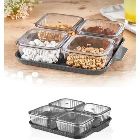 Resim CetKing 4 Bölmeli Kapaklı Kahvaltılık Seti Akrilik B 