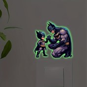 Resim 1 adet, WB Batman Baba Işını Veren Duvar Sticker - Kendinden Yapışkanlı PVC Anahtar Dekorasyonu, Yatak Odası, Oturma Odası, Banyo, Mutfak için Uygun - Modern Düzensiz Şekil İç/Dış Mekan Kullanımı - Mükemmel Tatil ve Doğum Günü Hediyesi, Yatak Odası Vurgusu 