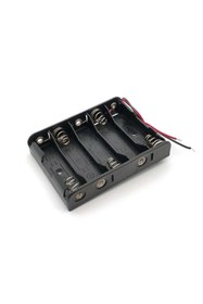 Resim Alkatronik 5'li 1,5v Aa Kalem Pil Kutusu Yuvası 5x1,5v Kablolu Batarya Pil Tutucu 