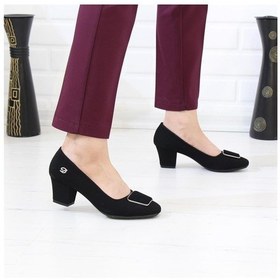 Resim Nesil Shoes Desca 220 Siyah Süet Topuklu Günlük Kadın Ayakkabı-siyah Süet Siyah 