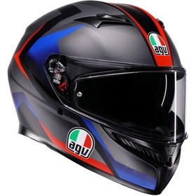 Resim Agv K3 Mplk Striga Matt Black Blue Red Kapalı Kask 