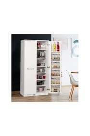Resim ZEYTUN Beyaz Çok Amaçlı 90 Derece Açılabilir 2 Kapaklı Kiler Mutfak Dolabı 