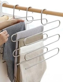 Resim Metal 5 Katlı Pantolon & Şal Askısı Çoklu Askılık Dekoratif Akıllı Düzenleyici 