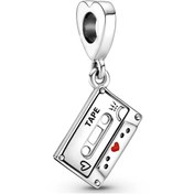 Resim 1 adet Moda Gümüş Kaset Bant Şövalyesi, Çinko Alaşımlı, Klasik Karıştırma Kolye DIY Takı Yapımı için, bilezikler, kolyeler, küpeler ve anahtarlıklar ile 