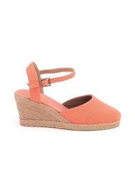 Resim Star Tombis Gerçek Elişi Topuğu Açık Bilekten Bantlı Dolgu Topuk Keten Hasır Espadril Handmade Nar Çiçeği Narçiçeği 
