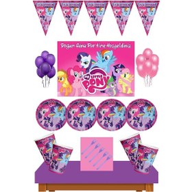Resim My Little Pony Doğum Günü 8 Kişilik Afişli My Little Pony Parti M N11.719 