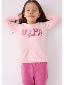 Resim U.s. Polo Assn. 1970 Since 1890 Kız Çocuk Pembe Uzun Kol Pijama Takım Pembe 