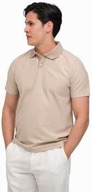 Resim Slimfit Spor Örgü Kumaş Tek Düğme Polo Yaka T-shirt 