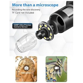 Resim 1200x Dijital Mikroskop 7 Inç Lcd, 12mp Kamera, Usb Bağlantı, Led Işık, Video Kayıt 