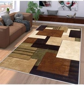Resim Rovigo Dijital Baskı Yıkanabilir Kaymaz Taban Salon Halısı RVG1093, Kahve, 80 x 200 