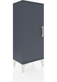 Resim Arges Komodin Tek Kapaklı 44x30x106 Antrasit-antrasit Antrasit 