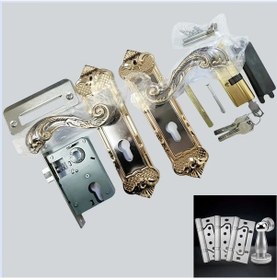 Resim Willowhaven Ahşap Kapı Kolu Kilidi 1 Adet + Kapı Stoperi Menteşe Güvenlikli Oda Kilit Sistemi 