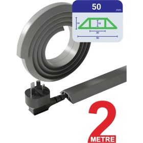 Resim Greentech 2 m Gri Esnek Kablo Kanalı ABS Malzeme ile İç Mekanlarda Kablo Düzenleme Çözümü GT-KK07 