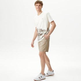 Resim Nautica Erkek Bej Classic Fit Keten Bermuda 