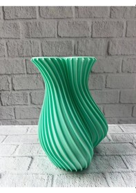 Resim Kalpli Vazo Turkuaz Renkli 