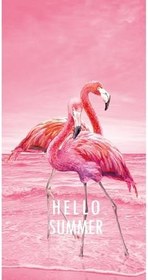 Resim denizlicotton Baskılı Plaj havlusu 80 x 150 cm, Deniz Havlusu, Şezlong Havlusu Hello Summer-75 x 150 