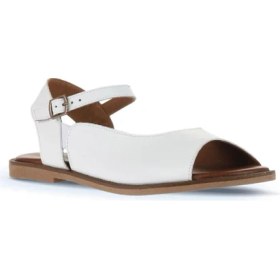 Resim Bueno Shoes Beyaz Deri Kadın Düz Sandalet 01WA5707 01WA5707 