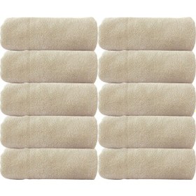 Resim 10'lu Bej El Havlusu - 50x90 Cm, 225 Gr, %100 Pamuk, Spa Ve Otel Havlusu, Günlük Kullanıma Uygun Bej 