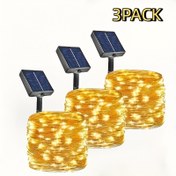 Resim 3 Takım Sıcak/Çeşitli Renklerde 50LED/100LED/200LED/300LED Güneş Enerjili Işıklı Süs Lambaları, Su Geçirmez IP54, Bahçe, Ağaçlar, Açık Hava Partileri, Düğünler, Noel ve Cadılar Bayramı İçin Uygun 