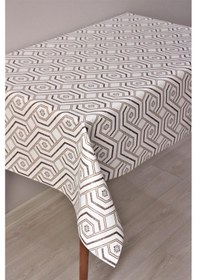 Resim Elyaf Astarlı Silinebilir Pvc Muşamba Masa Örtüsü 1193-2çzgeskitme-kahverengi 