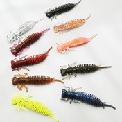 Resim 20 Adet Canlı Renkli Yumuşak Balıkçılık Yemleri, 5.5cm/1.2g Gerçekçi Bölümlü Tasarımlı Yapay Yem - Karışık Renkler (Siyah, Kahverengi, Turuncu, Pembe, Mavi, Sarı) Etkili Balıkçılık için, Balıkçılık Yemi 