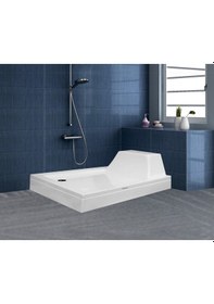 Resim Shower 70X100 Dikdörtgen Oturmalı Duş Teknesi Panelli 