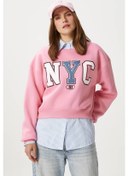 Resim Kadın Cool Pembe Şardonlu Sweatshirt Pembe 
