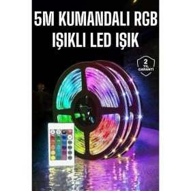 Resim Değirmen Grup 5 Metre Şerit LED Rgb Işıklı Kumandalı Güç Adaptörü Her Ortama Uygun 