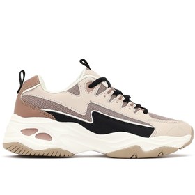 Resim Derimod Kadın Bej Bağcıklı Kalın Tabanlı Sneaker 25AFD494314 